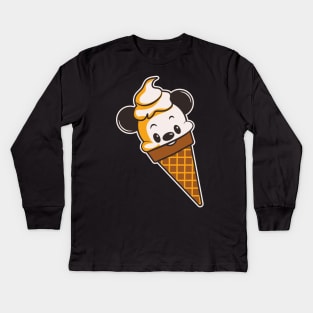 Ice Cream Mouse Kids Long Sleeve T-Shirt